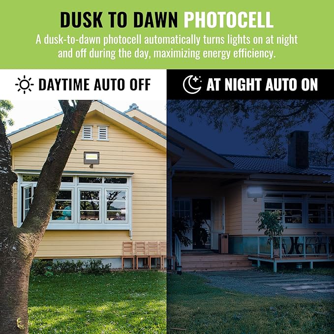 Select LED Flood Light with Photocell 10W/20W/30W Wattage Selectable 3900 Lumen 3000K/4000K/5000K CCT IP65 Waterproof UL Certified Outdoor Security Light for Yard Driveway (Knuckle Mount)
