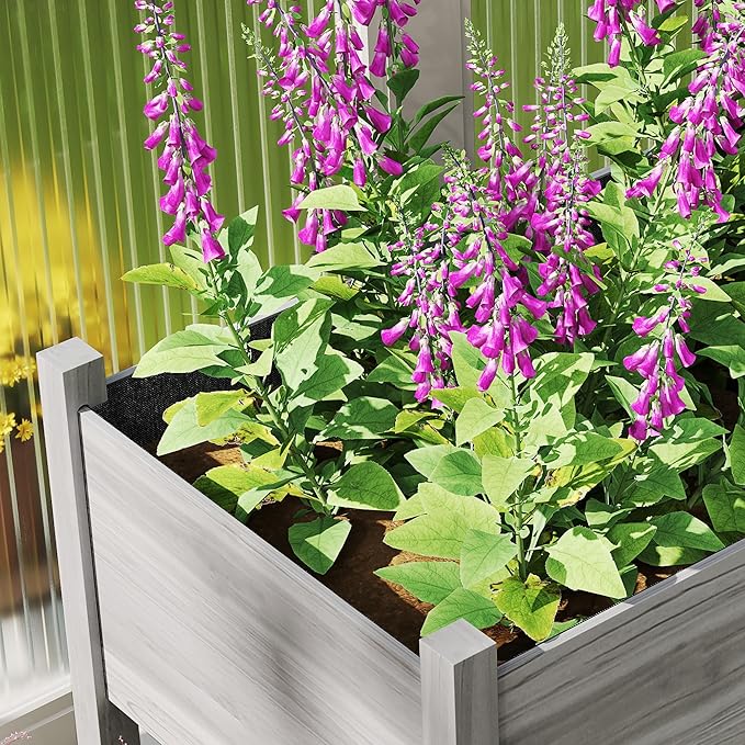 Large Elevated Planter BoxWooden Raised Garden Bed with LegsBed Liner and Drain Holes