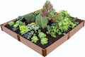 Frame It All Raised Garden Bed (8 x 8 x 11) 1-inch Timber Profile Raised Bed Easy to Assemble Planter Bed with Bottomless Pit for Deep-Rooted Vegetables Fruits Flowers and Herbs Uptown Brown