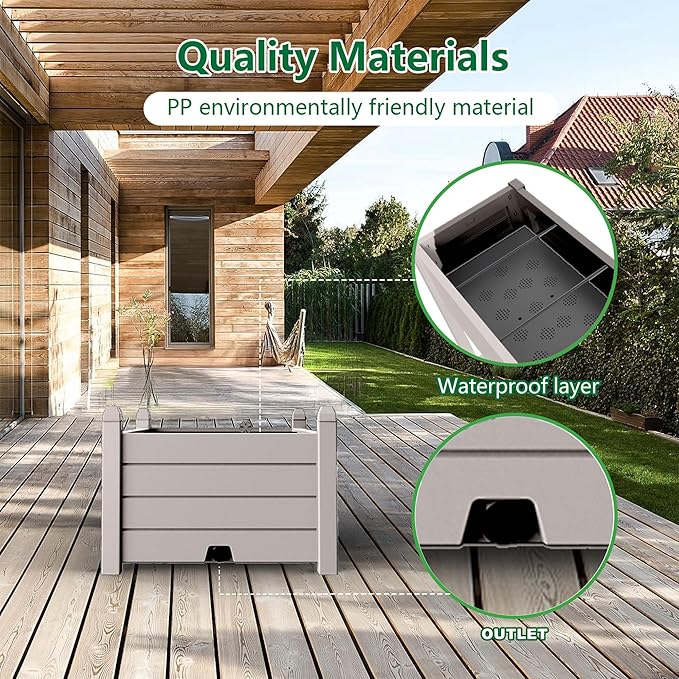 EFU Outdoor Garden Raised Bed Planter Box for Vegetables and Flowers (507A)