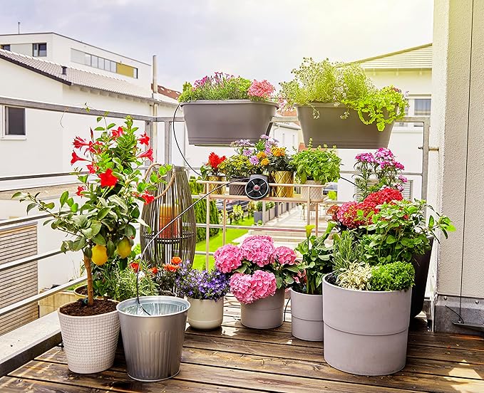 Gardena 13300-20 AquaBloom Solar-Powered Irrigation Pump/Timer Set: Water 20 Indoor/Outdoor Plants up to 13ft High All Year Long No Electricity/Water Connection Needed - Made in Germany