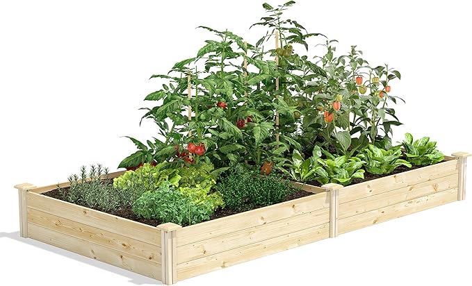 Greenes Fence Original Pine Raised Garden Bed 4' x 8' x 10.5 - Made in USA with American Pine