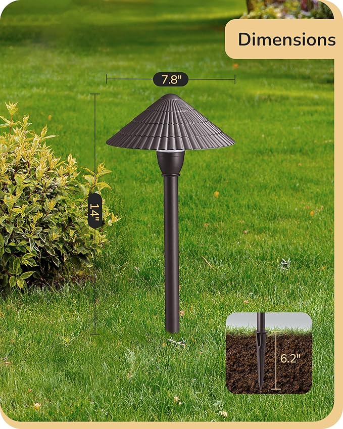 EDISHINE 5CCT Low Voltage Pathway Lights Wired 8 Pack 2700K-5000K LED Landscape Lighting 12V AC/DC 3W 160LM Die-Cast Aluminum Waterproof Outdoor Landscape Path Lights for Sidewalk Garden Yard