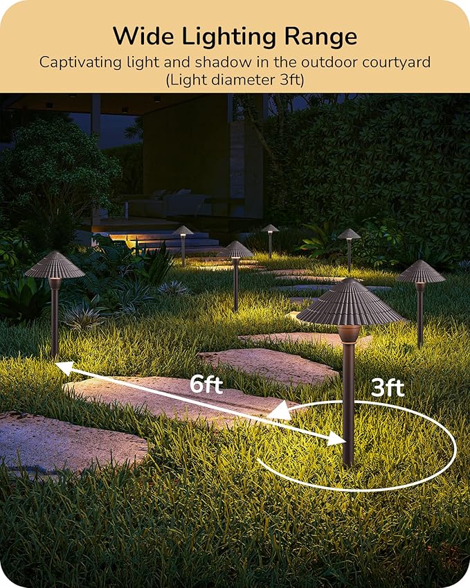 EDISHINE 5CCT Low Voltage Pathway Lights Wired 2700K/3000K/3500K/4000K/5000K LED Landscape Path Lights 12V 3W 160LM Waterproof Outdoor Landscape Lighting for Yard Garden Walkway Aluminum 4 Pack