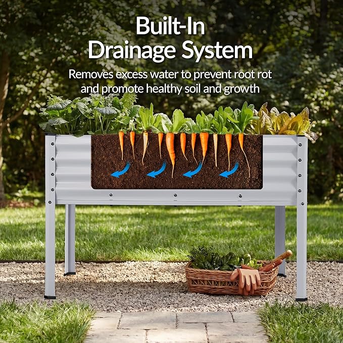 Best Choice Products 48x24x30in Galvanized Raised Garden Bed Metal Elevated Planter Box Vegetable Garden for Backyard Patio Balcony - Moonlight Gray