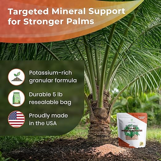 Leaves and Soul Palm Tree Mineral Booster - Granular 0-0-22 Blend - Fertilizer with Essential Nutrients for Outdoor Palms Citrus Trees &amp Tropical Plants - 5 lbs