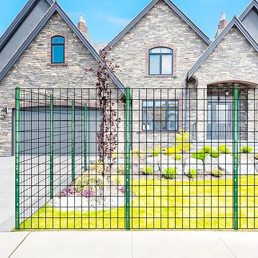 ARIFARO Metal Fence Posts 6 Feet assemblablePack of 10Sturdy Duty No Digging Garden U Post for Wire Fencing Steel Poles for Yard Outdoor