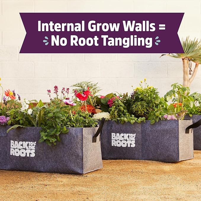 Back to The Roots Breathable Raised Bed (Provides More Oxygen to Roots) 9 Cu. Ft. No Assembly Needed Reusable &amp Weatherproof