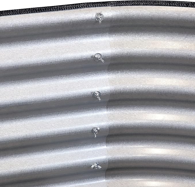 Sunnydaze Stackable Galvalume Steel Raised Garden Bed - 62.5 Oval Silver
