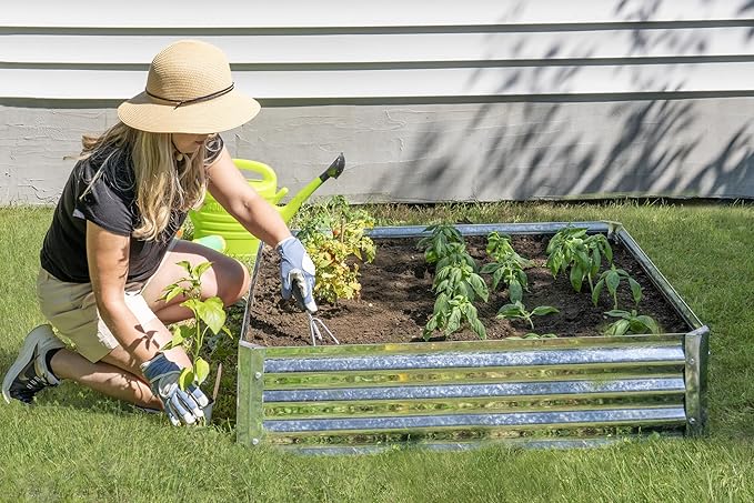 Arrow Sheds GrowIT Galvanized Steel Raised Flower and Plant Bed for The Garden or Greenhouse 40 x 40 x 11