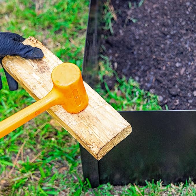 14 in. Tall x 4 ft x 4 ft Metal Raised Garden Bed Kit – Large Steel Garden Box with Serrated Ground Edging Heavy-Duty Raised Bed for Vegetables &amp Flowers Made in USA by Tie Down