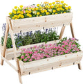 Yaheetech 44 x 36.5 x 35.5 Wooden Raised Garden Bed with Legs 3 Tiers Raised Garden Beds Outdoor Elevated Planter Boxs Outdoor for Flowers Vegetables Herbs 1pc