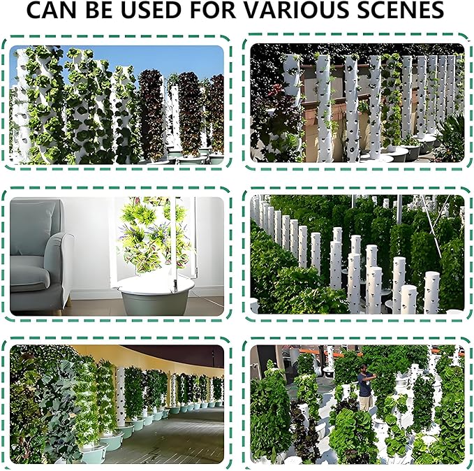 Hydroponic Tower Growing Sytem with Pump and Movable Water Tank Indoor Vertical Gardening Grow Kit Hydroponics Tower Garden for Indoor Herbs Fruits and Vegetables Black-9Layer