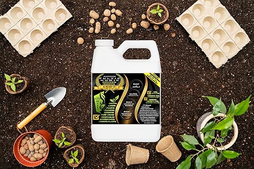 Humic Acid &amp Fulvic Acid Liquid Concentrate - 10000 sq ft - Organic Plant Food Enhancer for Lawn Plants Turf Grass &amp Garden Soil