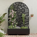 Casaphoria Metal Raised Garden Bed with Trellis and Wheels 72x47x16 Arched Planter Box for Climbing Plants Vegetables &amp Vines Features Drainage Holes and Privacy Screen (Black-Gerald)