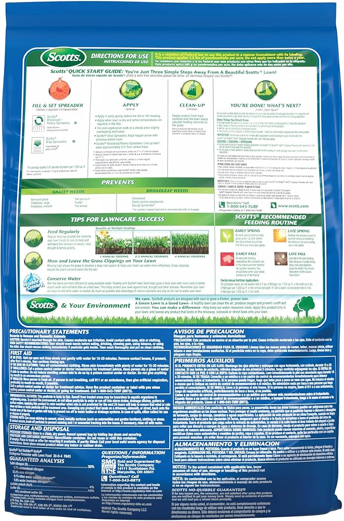 Scotts Turf Builder Halts Crabgrass Preventer with Lawn Food - Pre-Emergent Weed Killer Lawn Fertilizer 5000 sq. ft. 13.35 lbs. (2-Pack)