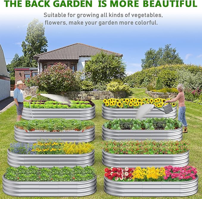 6x2.3x1ft Raised Garden Bed for Flowers Outdoor Raised Planter Box Backyard Raised Garden Bed for Plant