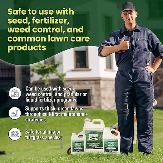 Bettr Lawn Liquid Lawn Aerator – Soil Activator &amp Clay Conditioner with Humic and Fulvic Acids – Grass Root Booster &amp Nutrient Enhancer Improves Lawn Health &amp Penetrates Compacted Soil –