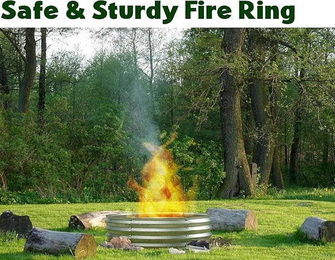 Round Galvanized Raised Garden Bed // 4×4×1 ft (2-Pack) Galvanized Raised Garden Beds Outdoor for Gardening Vegetables Flowers // Patented Tool-Free Design Round Planter (Silver)