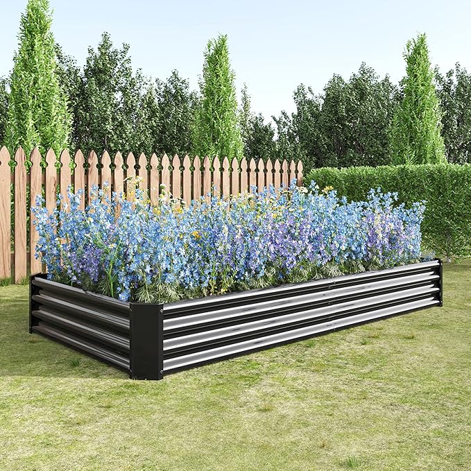 PlanterRaised Garden Bed KitMetal Raised Bed Garden for Flower PlantersVegetables Herb Black