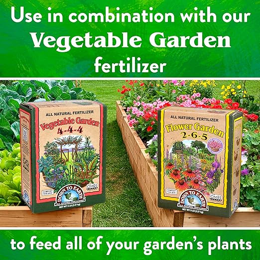 Down To Earth All Natural Fertilizers Organic Flower Garden - Plant Food for Blooming Annuals Perennials and Flowering Shrubs 2-6-5 15 lb