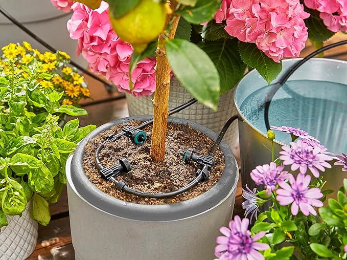 Gardena 13300-20 AquaBloom Solar-Powered Irrigation Pump/Timer Set: Water 20 Indoor/Outdoor Plants up to 13ft High All Year Long No Electricity/Water Connection Needed - Made in Germany