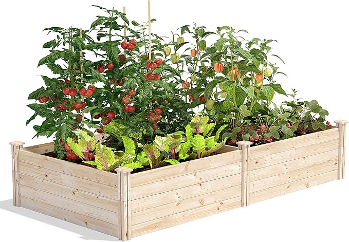 Greenes Fence Original Pine Raised Garden Bed 4' x 8' x 17.5 - Made in USA with American Pine