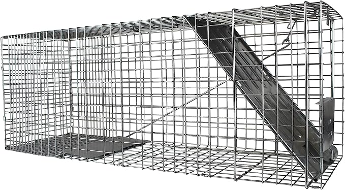 HAVAHART 1079SR Large 1-Door Humane Catch and Release Live Animal Trap Cage - Live Raccoon Trap for Bobcats Beavers Dogs &amp More