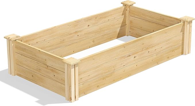 Greenes Fence Classic Cedar Raised Garden Bed 2' x 4' x 10.5 (1/2 Thick) - Made in USA with North American Cedar