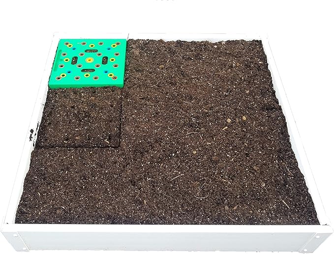 3 x 3 Square Foot Design Stack-able White Vinyl Raised Garden Bed