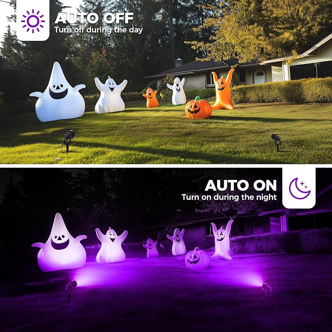 L LOHAS LED Halloween Spotlight Orange 1Pack + Purple 3Pack
