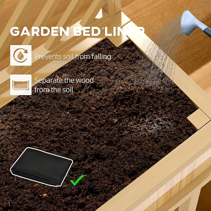 Self Draining Raised Garden BedElevated Wood Planter with for Climbing Plantswith Legs and Drainage Holes