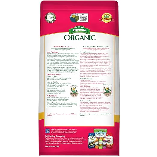 Espoma Organic Rose-Tone 4-3-2 Organic Fertilizer for All Types of Roses and Other Flowering Plants. Promotes Vigorous Green Growth and Abundant Blooms. 8 lb. Bag - 2