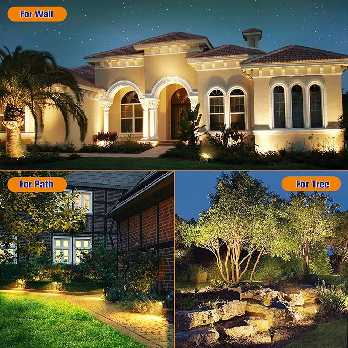 APONUO 4-in-1 Solar spot Lights and 16.4ft Extension Cord