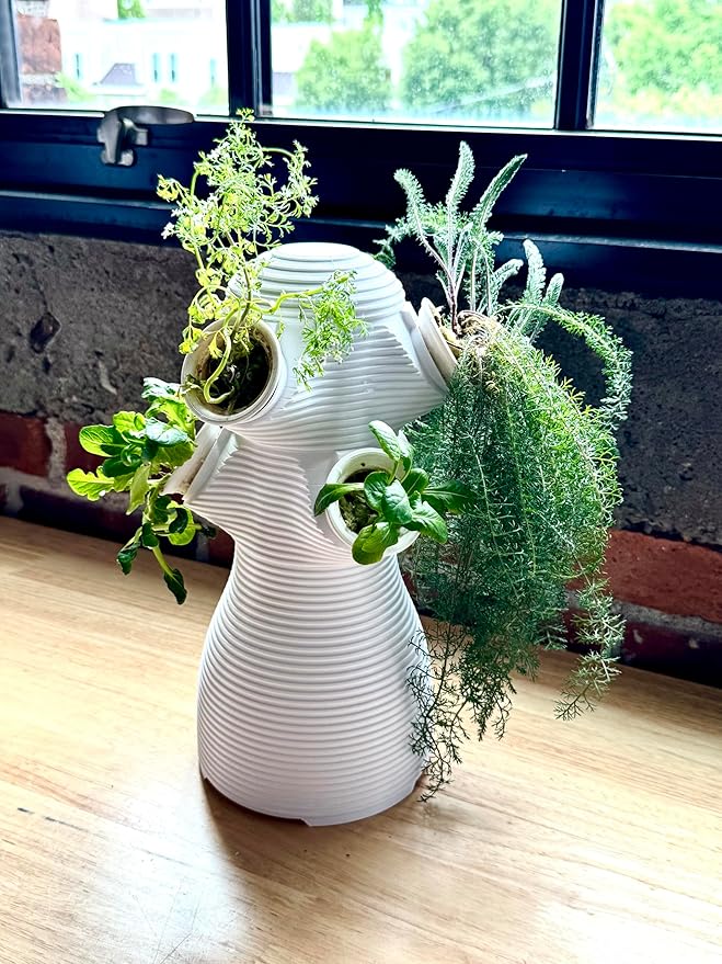 Indoor Desktop Hydroponics Tower System Growing Kit Perfect for Edible Flowers Herbs and Vegetables for Homes Offices Apartments and Studios.