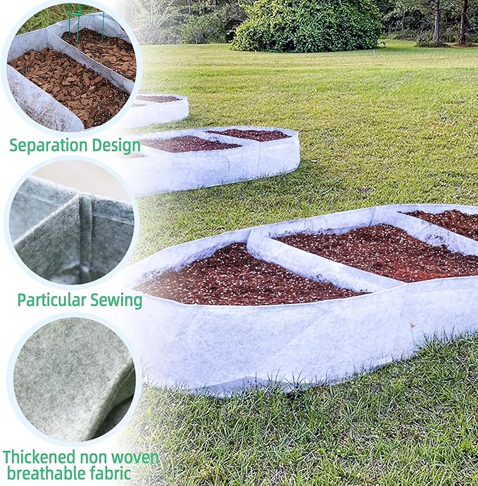 CJGQ 5x2.5x1ft Fabric Raised Garden Bed 65 Gallon Planter Large Oval Garden Boxes Outdoor for VegetablesFlowers and Potato