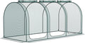 9' x 4' Crop Cage Plant Protection Tent with Three Zippered Doors Storage Bag and 6 Ground Stakes for Garden Yard Lawn Green