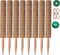 8 Pcs Moss Pole for Plants Monstera Plant Support Stakes for Indoor Climbing Plants Grow Upwards with 65ft Twist Ties 13ft Jute Rope 6.5ft Hook-and-Loop Strip