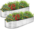 Utopia Home Galvanized Raised Garden Bed 6 by 2 feet Lightweight Planter Boxes Outdoor with Easy Assembly Large Garden Bed for Vegetables Fruits Flowers Silver Pack of 2