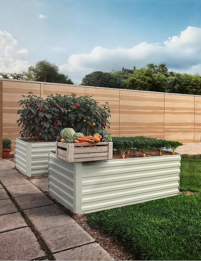 2Pack Steel Raised Garden Bed 6x3x2ftMetal Deep Root Planter Box for Vegetables Flowers HerbsLarge Oval Garden Planting BedEasy Assembly