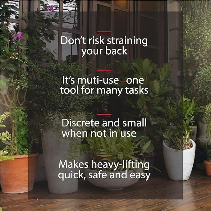PotLifter - Potted Plant Mover and Essential Lifting Tool For Garden Flower Pots Planters Trees Rocks - Lifts Up to 200 Pounds - A Plant Caddy Alternative Easily Move Heavy Items Around Your Yard