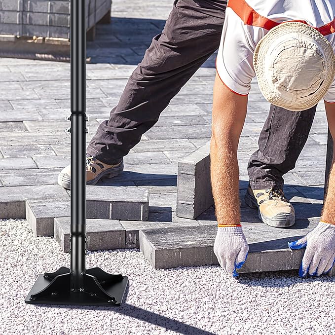 Steel Tamper 8in×8in 45in Long-Handled Hand Tamper with Rubber Grip Durable Ground Tamper Ideal for Leveling Garden Soil Gravel as Well as Laying Floor Tiles and Repairing Blacktop