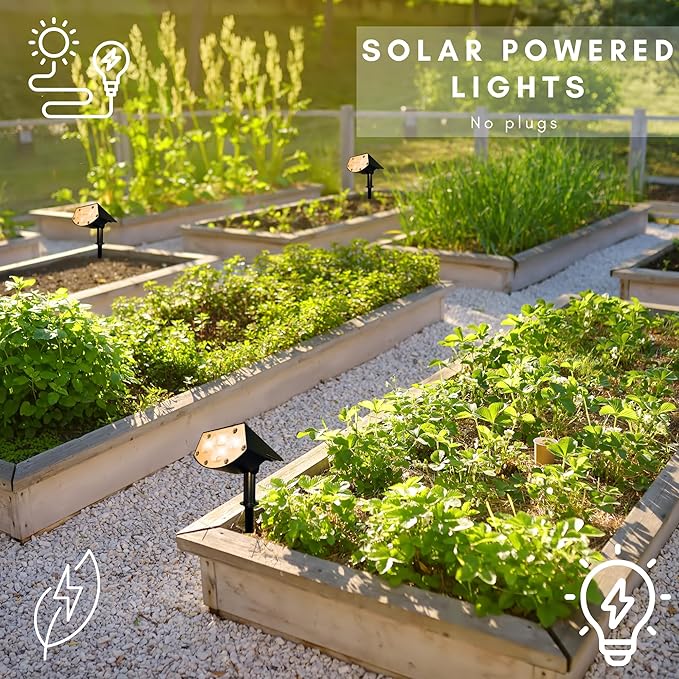 Solar Outdoor Lights 4-Pack Super Bright LED Spotlights Waterproof Garden Path Lights Yard &amp Landscape Lighting Auto On/Off Black