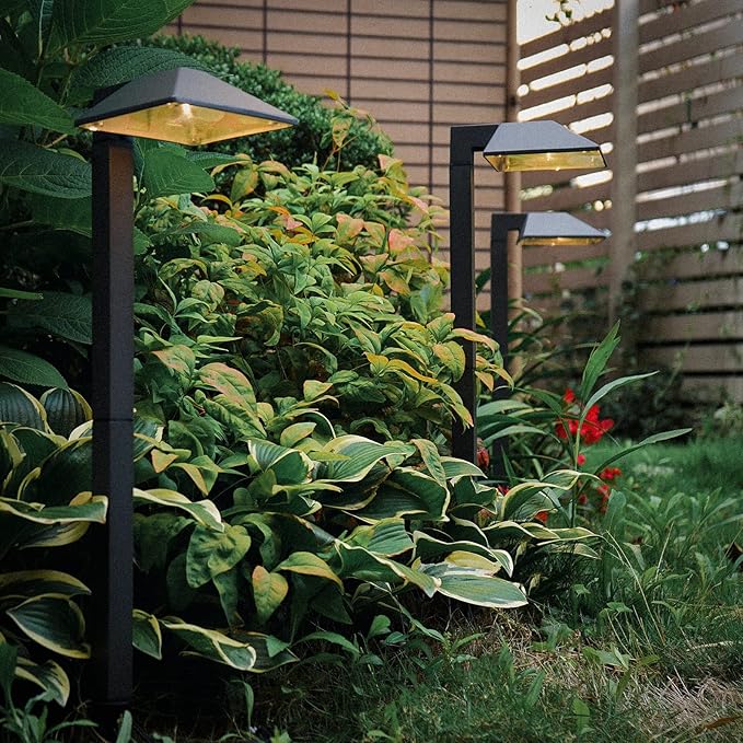 VENUS MANUFACTURING 10PK Low Voltage Landscape Lights Kits with 6 Pack Black 3Watt 200 Lumen LED Spotlight 12V Floodlights &amp 4 Pack 1.2Watt Outdoor Pathway Lighting for Sidewalk Walkway Black Ligh