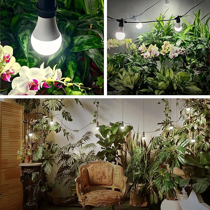 Hanging Grow Light 5000K Briignite 3 Grow Light Bulbs with 8.86ft Power Cord Replaceable Bulbs E26 Base Linkable Hanging Plant Light LED Full Spectrum Grow Lights for Indoor Plants 300W Equivalent