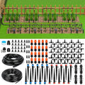 MIXC 226FT Greenhouse Micro Drip Irrigation Kit Automatic Patio Plant Watering System with 1/4 &amp 1/2 Tubing Adjustable Nozzles Emitters &amp Barbed Fittings for Efficient Irrigation