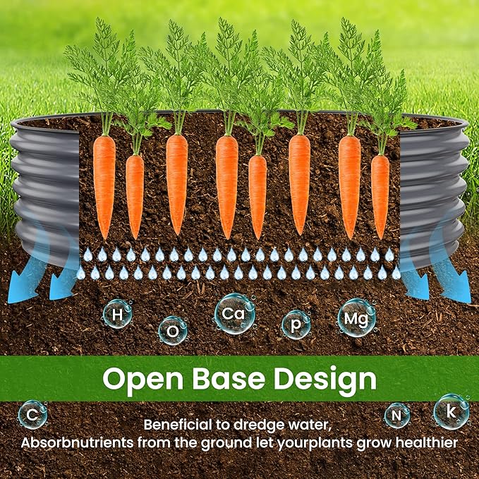Oval Raised Garden Bed for Outdoors - 6.5X2X1.4 FT Galvanized Planter Raised Beds Metal Planter Box for VegetablesFlowers Herbs and Succulents(Deep Gery)