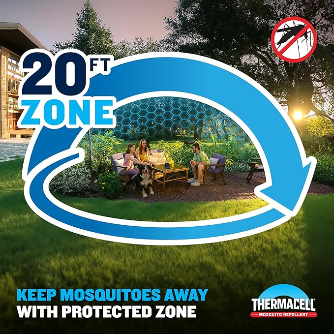 Thermacell E-Series Rechargeable Mosquito Repeller with 20’ Mosquito Protection Zone Bug Spray Alternative Scent Free