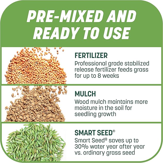 Pennington Smart Patch Tall Fescue 30lb 600 sq. ft. Grass Seed Bare Spot Repair with Mulch and Fertilizer