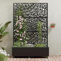 Casaphoria Metal Raised Garden Bed with Trellis and Wheels 72x 47x 16 Planter Box for Climbing Plants Vegetables &amp Vines Features Drainage Holes and Privacy ScreenBlack(Black-Spring&ampNet
